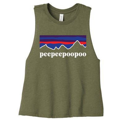 Peepeepoopoo Outdoors Pee Pee Poo Poo Funny Fathers Day Women's Racerback Cropped Tank