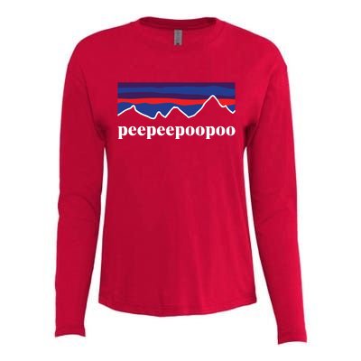 Peepeepoopoo Outdoors Pee Pee Poo Poo Funny Fathers Day Womens Cotton Relaxed Long Sleeve T-Shirt