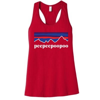 Peepeepoopoo Outdoors Pee Pee Poo Poo Funny Fathers Day Women's Racerback Tank