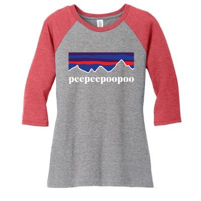 Peepeepoopoo Outdoors Pee Pee Poo Poo Funny Fathers Day Women's Tri-Blend 3/4-Sleeve Raglan Shirt