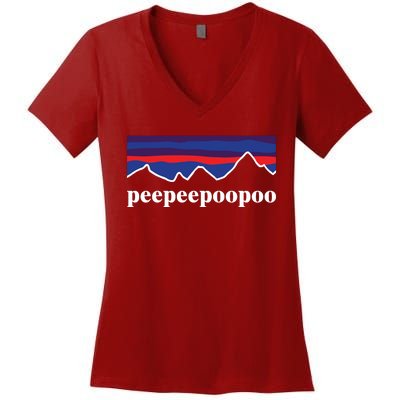 Peepeepoopoo Outdoors Pee Pee Poo Poo Funny Fathers Day Women's V-Neck T-Shirt