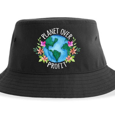 Planet Over Profit Save The Earth Campaign Awareness Sustainable Bucket Hat