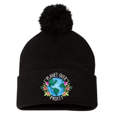 Planet Over Profit Save The Earth Campaign Awareness Pom Pom 12in Knit Beanie