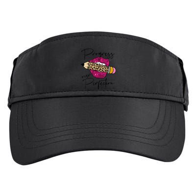 Progress Over Perfection Leopard Pencil Motivational Teacher Adult Drive Performance Visor