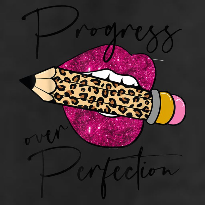 Progress Over Perfection Leopard Pencil Motivational Teacher Adult Drive Performance Visor