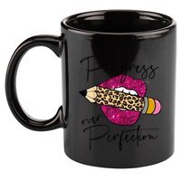 Progress Over Perfection Leopard Pencil Motivational Teacher 11oz C Handle Ceramic Mug