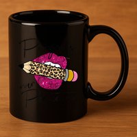 Progress Over Perfection Leopard Pencil Motivational Teacher 11oz C Handle Ceramic Mug