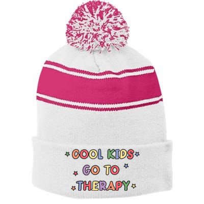 Pediatric Occupational Physical Therapist Cool Therapy Stripe Pom Pom Beanie