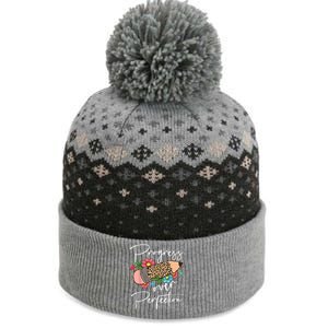 Progress Over Perfection Leopard Pencil Motivational Teacher The Baniff Cuffed Pom Beanie