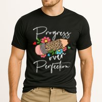 Progress Over Perfection Leopard Pencil Motivational Teacher Cooling Performance Crew T-Shirt