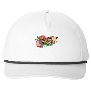 Progress Over Perfection Leopard Pencil Motivational Teacher Snapback Five-Panel Rope Hat