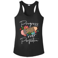 Progress Over Perfection Leopard Pencil Motivational Teacher Ladies PosiCharge Competitor Racerback Tank