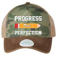 Progress Over Perfection Teacher Funny Pencil Back To Shool Legacy Tie Dye Trucker Hat