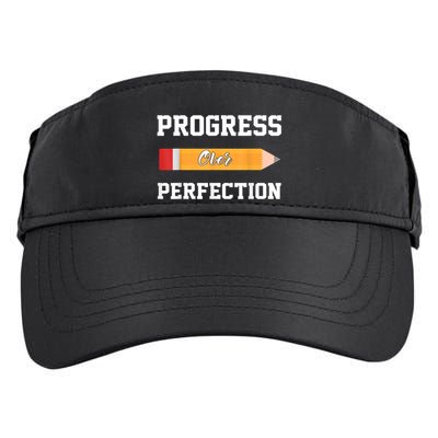 Progress Over Perfection Teacher Funny Pencil Back To Shool Adult Drive Performance Visor