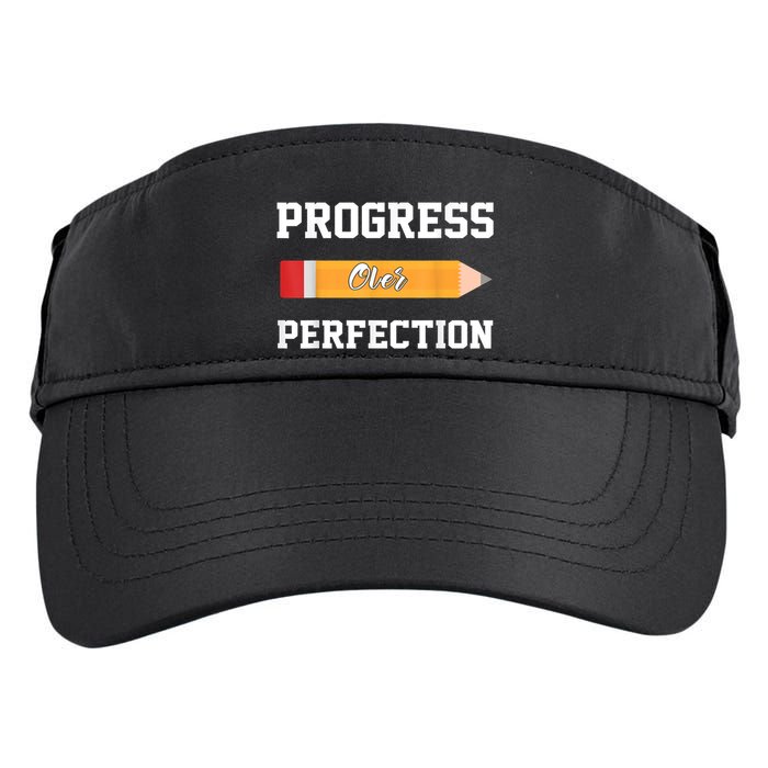 Progress Over Perfection Teacher Funny Pencil Back To Shool Adult Drive Performance Visor
