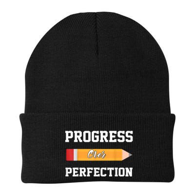 Progress Over Perfection Teacher Funny Pencil Back To Shool Beanie