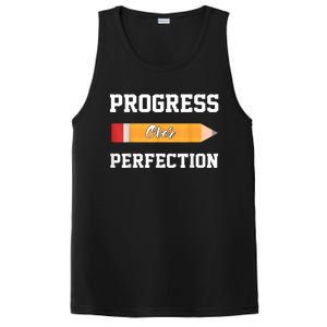 Progress Over Perfection Teacher Funny Pencil Back To Shool PosiCharge Competitor Tank