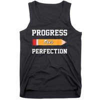 Progress Over Perfection Teacher Funny Pencil Back To Shool Tank Top