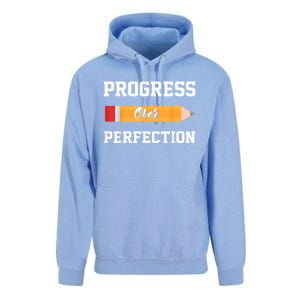 Progress Over Perfection Teacher Funny Pencil Back To Shool Unisex Surf Hoodie