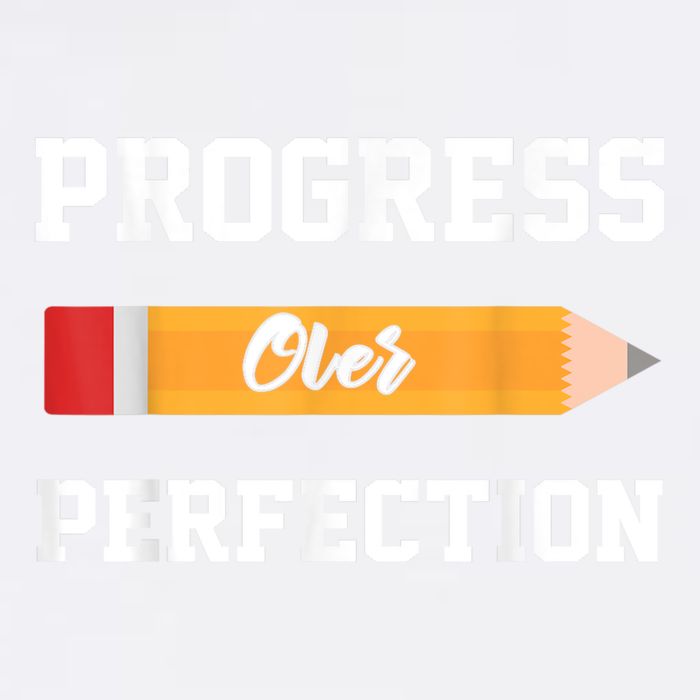 Progress Over Perfection Teacher Funny Pencil Back To Shool Garment-Dyed Sweatshirt