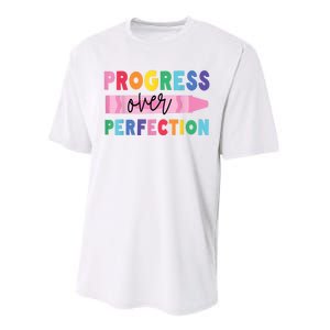 Progress Over Perfection Funny Motivational Teacher School Performance Sprint T-Shirt