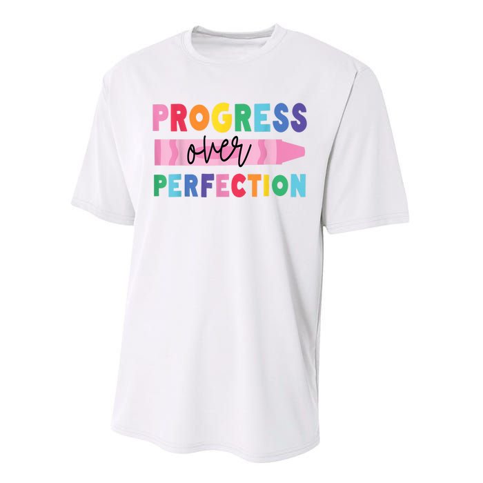 Progress Over Perfection Funny Motivational Teacher School Performance Sprint T-Shirt