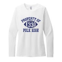 Property Of Polk High Football 33 Aged No Maam Bundy Womens CVC Long Sleeve Shirt