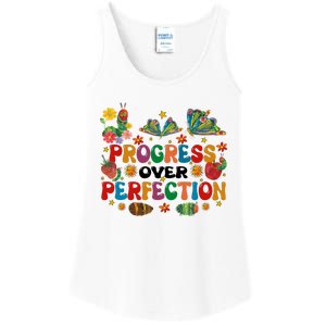 Progress Over Perfection Friends Hungry Caterpillar Teacher Butterfly Ladies Essential Tank