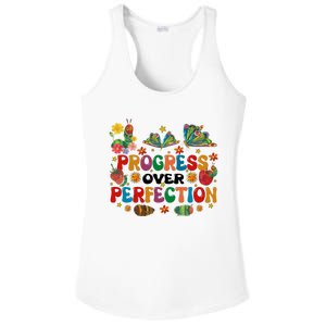 Progress Over Perfection Friends Hungry Caterpillar Teacher Butterfly Ladies PosiCharge Competitor Racerback Tank