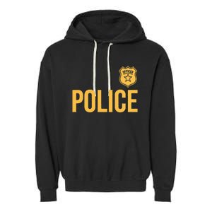 Police Officer Police Badge Halloween Garment-Dyed Fleece Hoodie