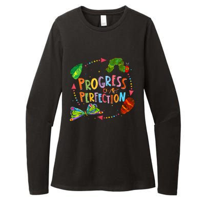 Progress Over Perfection Very Hungry Caterpillar Teacher Womens CVC Long Sleeve Shirt