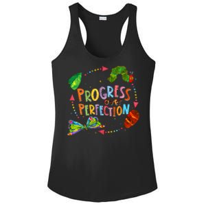 Progress Over Perfection Very Hungry Caterpillar Teacher Ladies PosiCharge Competitor Racerback Tank