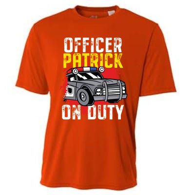 Police Officer Patrick On Duty Cute Gift Personalized Police Car Great Gift Cooling Performance Crew T-Shirt