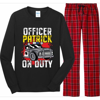 Police Officer Patrick On Duty Cute Gift Personalized Police Car Great Gift Long Sleeve Pajama Set