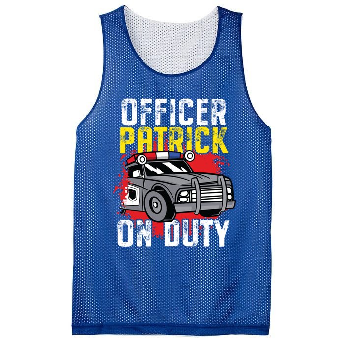 Police Officer Patrick On Duty Cute Gift Personalized Police Car Great Gift Mesh Reversible Basketball Jersey Tank