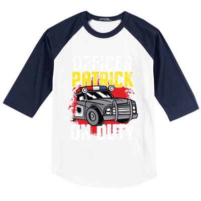 Police Officer Patrick On Duty Cute Gift Personalized Police Car Great Gift Baseball Sleeve Shirt