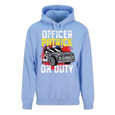 Police Officer Patrick On Duty Cute Gift Personalized Police Car Great Gift Unisex Surf Hoodie