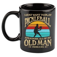 Pickleball OLDMAN 11oz C Handle Ceramic Mug