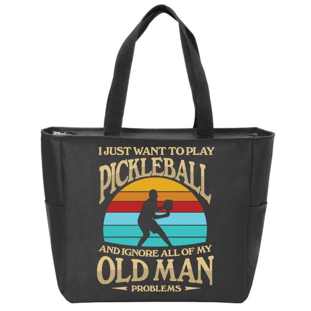 Pickleball OLDMAN Zip Tote Bag
