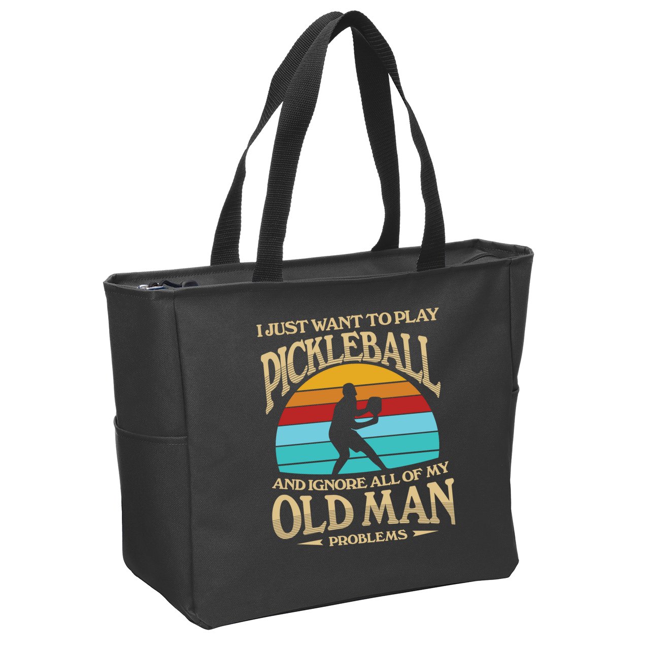 Pickleball OLDMAN Zip Tote Bag
