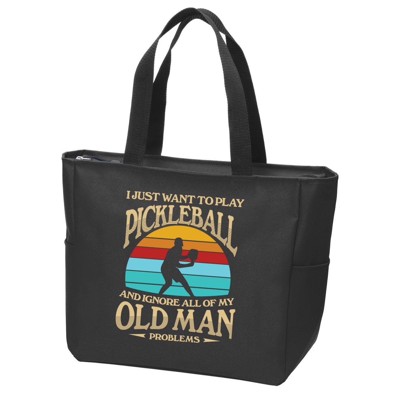 Pickleball OLDMAN Zip Tote Bag