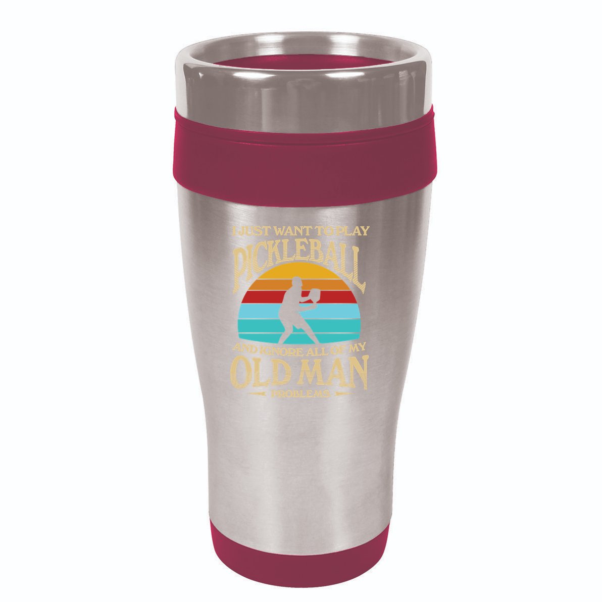 Pickleball OLDMAN 16oz Travel Tumbler