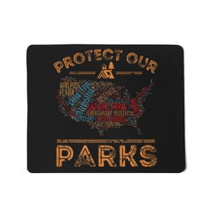 Protect Our Parks National Park Map Hiking Usa Mousepad