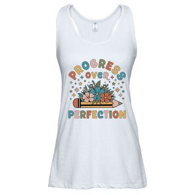Progress Over Perfection | Teacher Wildflower Back To School Ladies Essential Flowy Tank