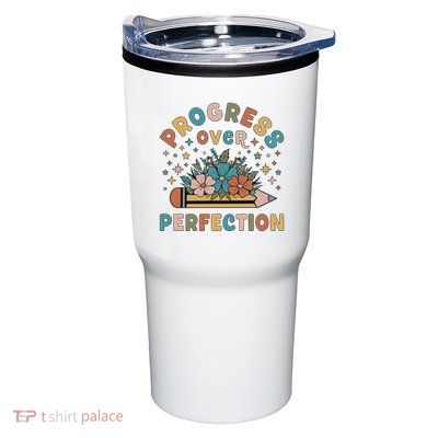 Progress Over Perfection | Teacher Wildflower Back To School Tumbler