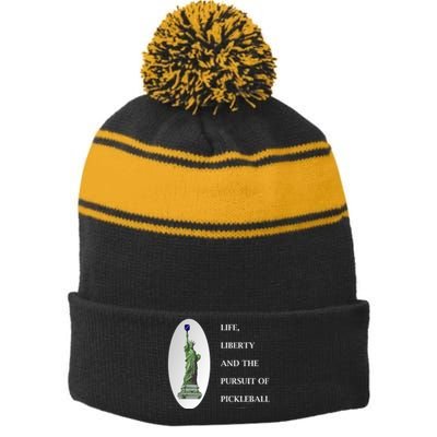 Pursuit Of Pickleball Stripe Pom Pom Beanie