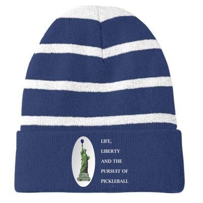 Pursuit Of Pickleball Striped Beanie with Solid Band