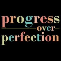 Progress Over Perfection Quote Drawstring Bag
