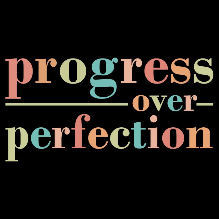 Progress Over Perfection Quote Flatbill Hat