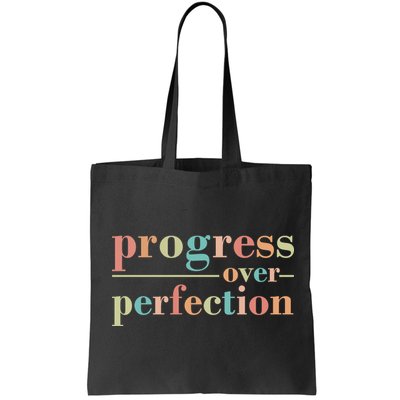 Progress Over Perfection Quote Bag
